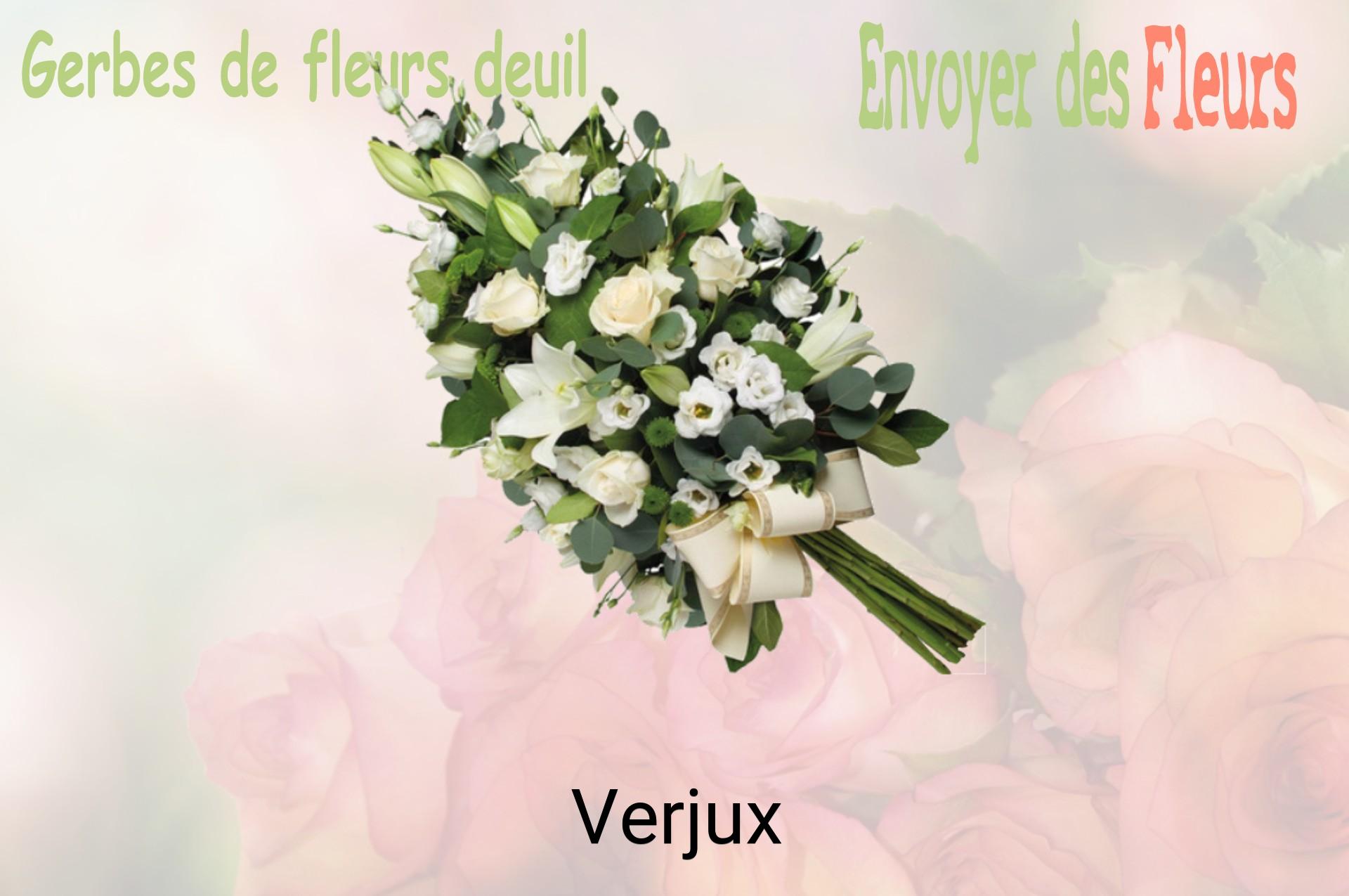 Gerbe de fleurs de deuil livrée à Verjux